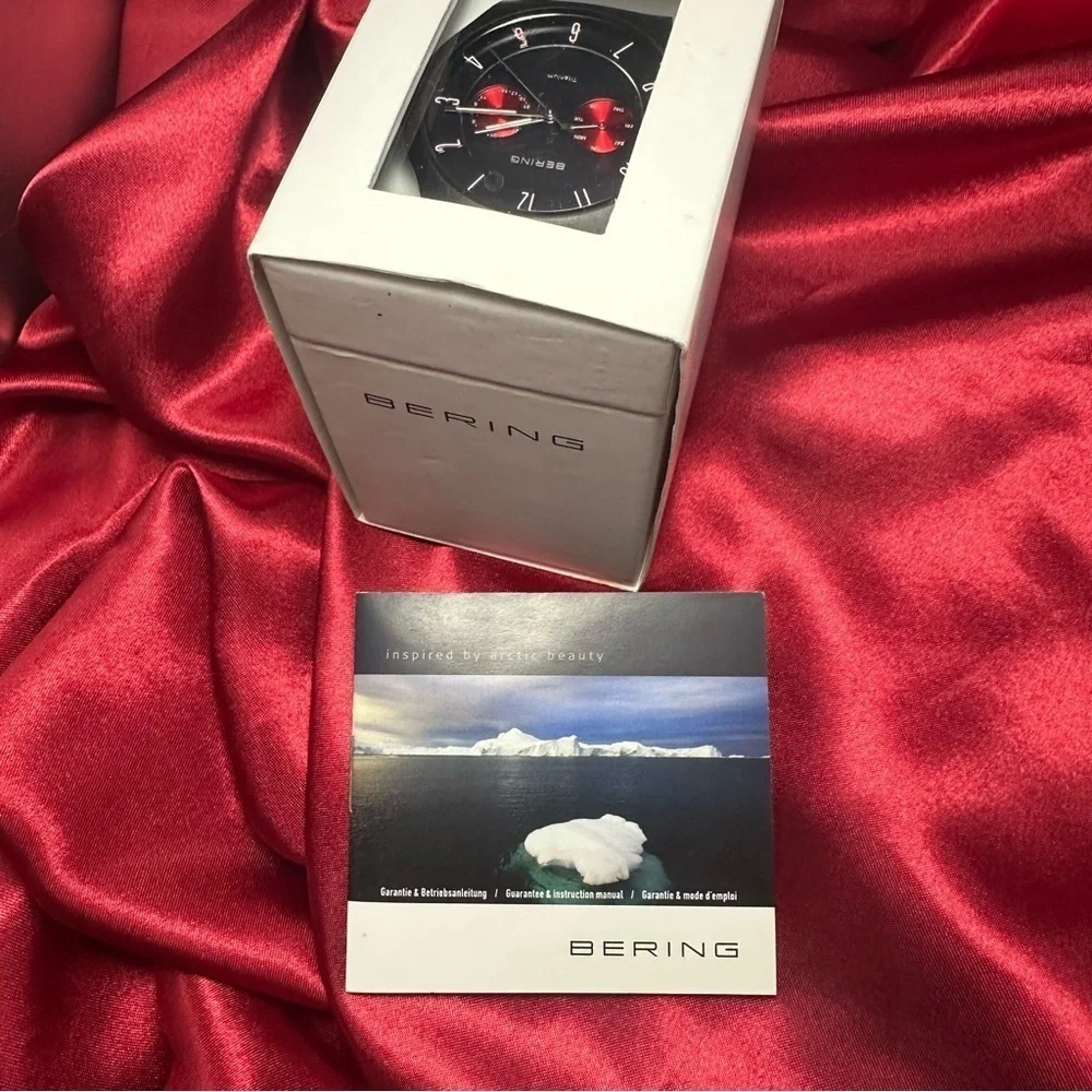 Bering Titanium Men’s Watch Black/Red Subdials 11939-229